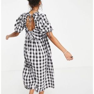 ASOS Design Gingham Midi Smock Dress